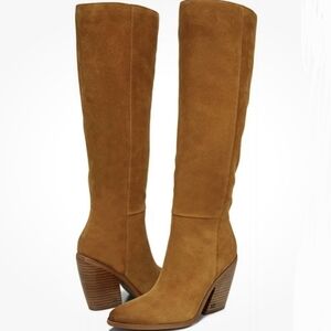 Sam Edelman Annabel Tall Suede Almond Toe Knee-High Boots - Brown
